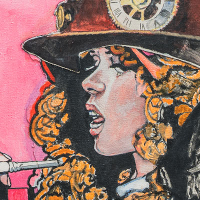 Detail of Clock Babe by Susan Puttock
